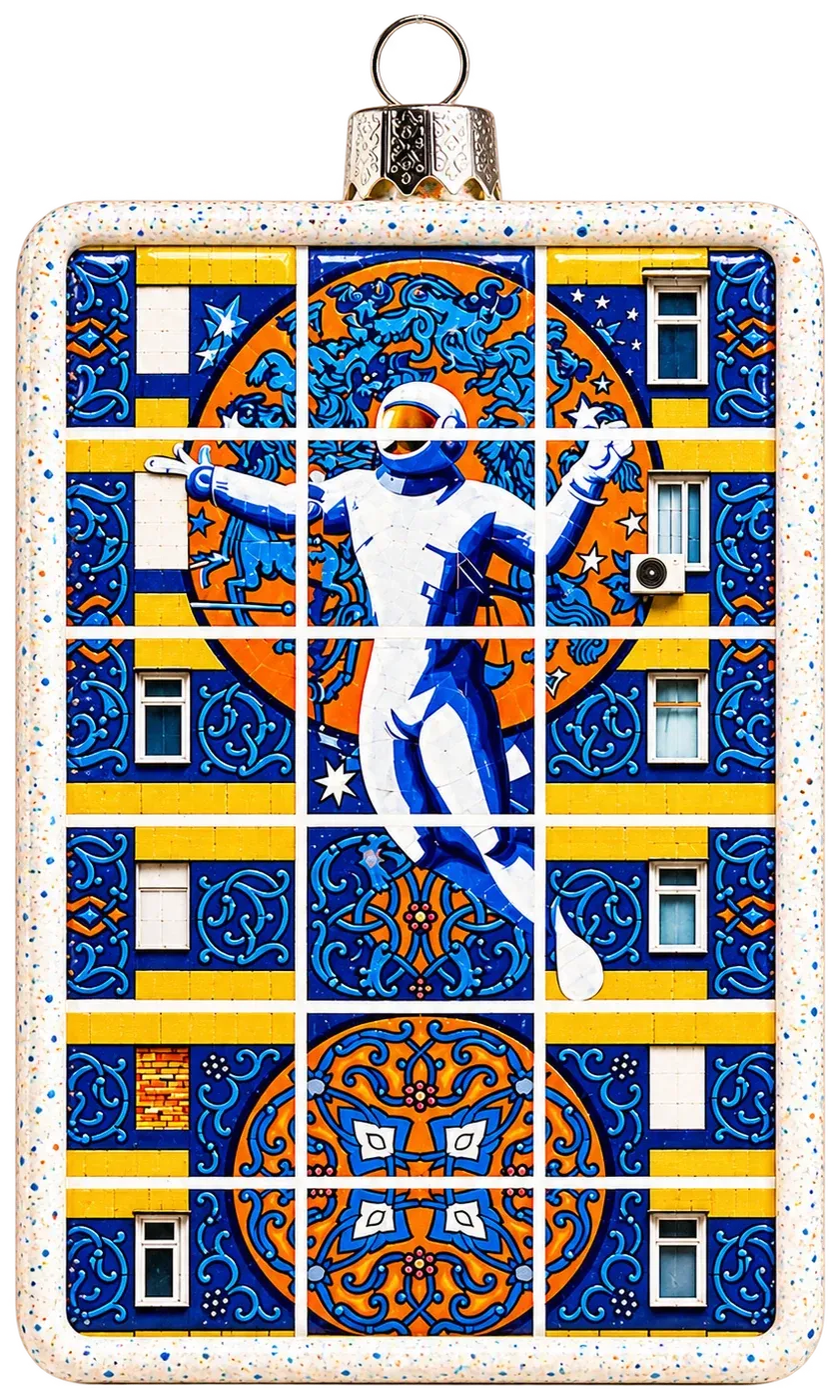 Glass medallion “Cosmonaut”