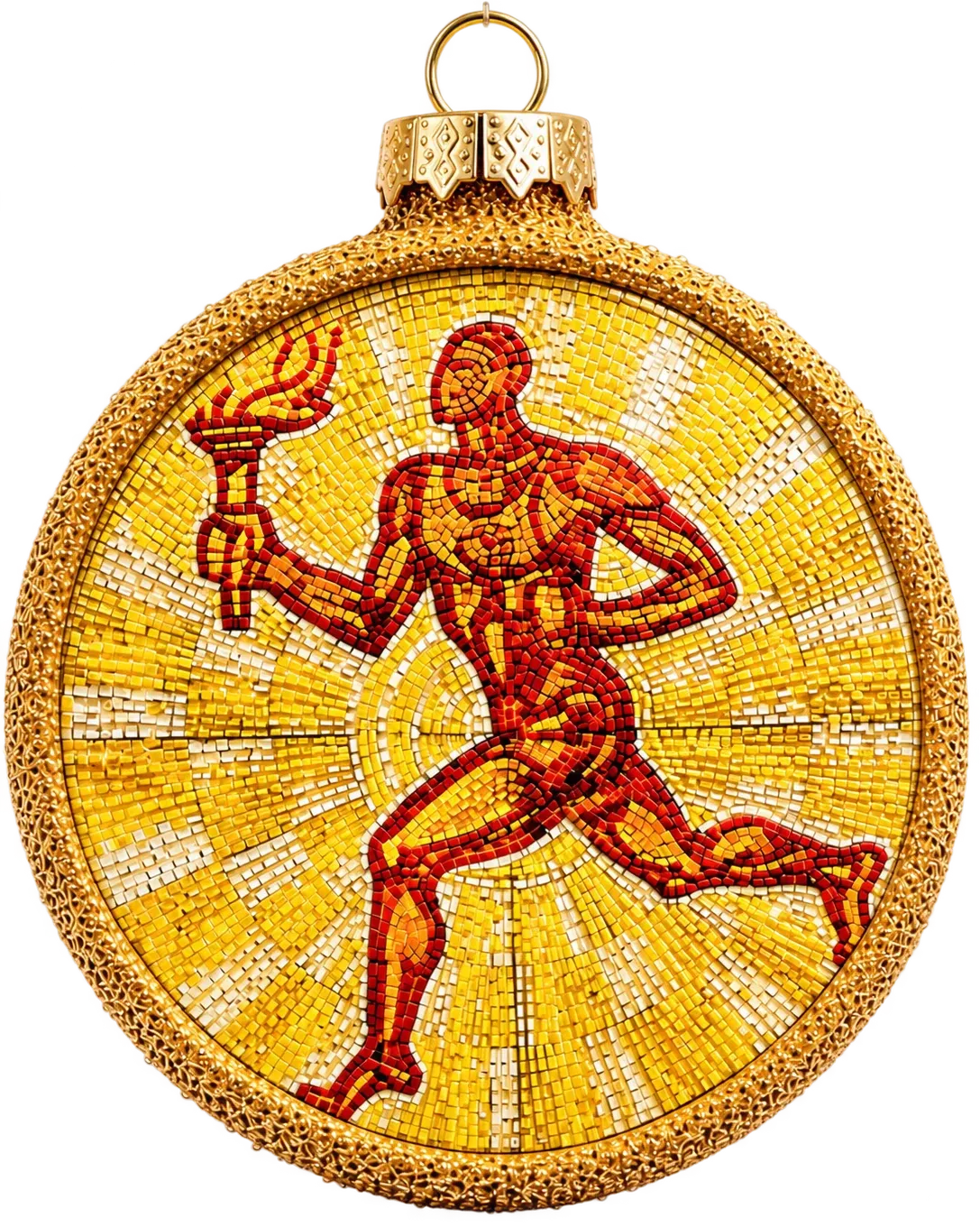 Glass medallion “Torchbearer”