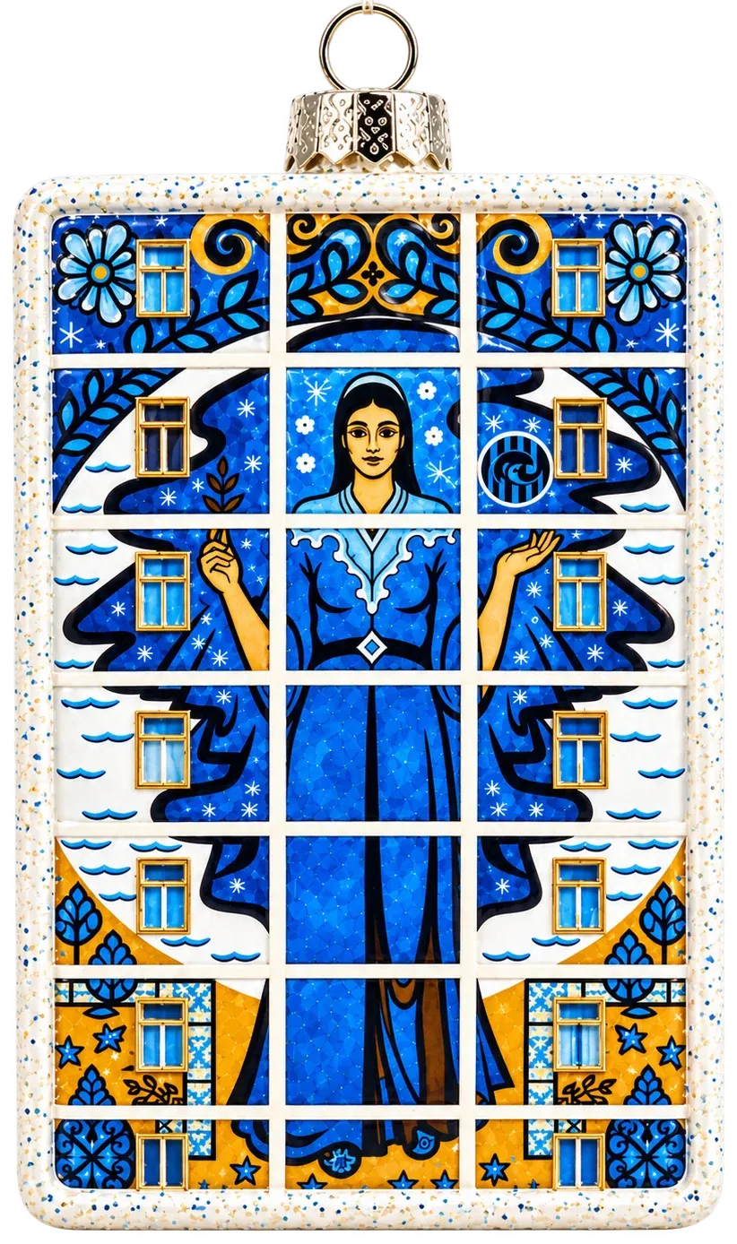 Glass medallion “Winter Tale”